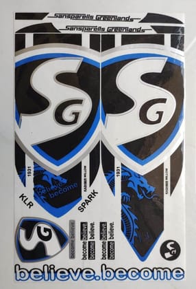 Self Adhesive, Vinyl Plastic, Cricket Bat Sticker -  SG BLUE