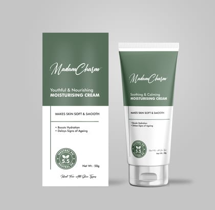 MadamCharm Moisturizing Cream | Neutral PH 5.5 | Vitamin E | 50g