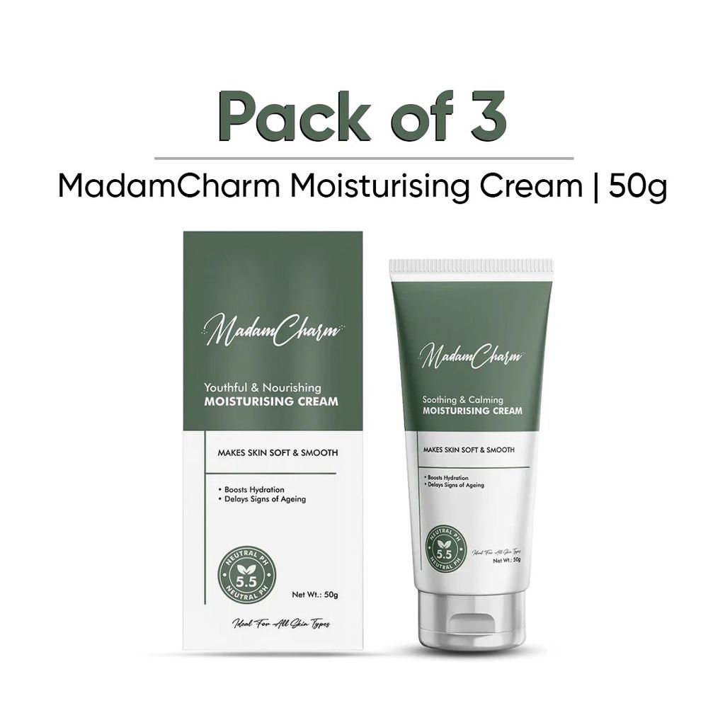 MadamCharm Moisturizing Cream | Neutral PH 5.5 | Vitamin E | 50g