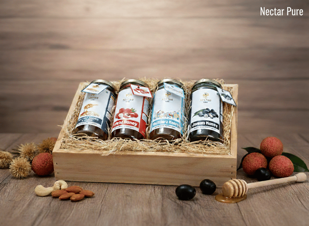 Honey Strap 4人組グッズ集 Buy best quality Honey Combo gift pack with wooden pine tray