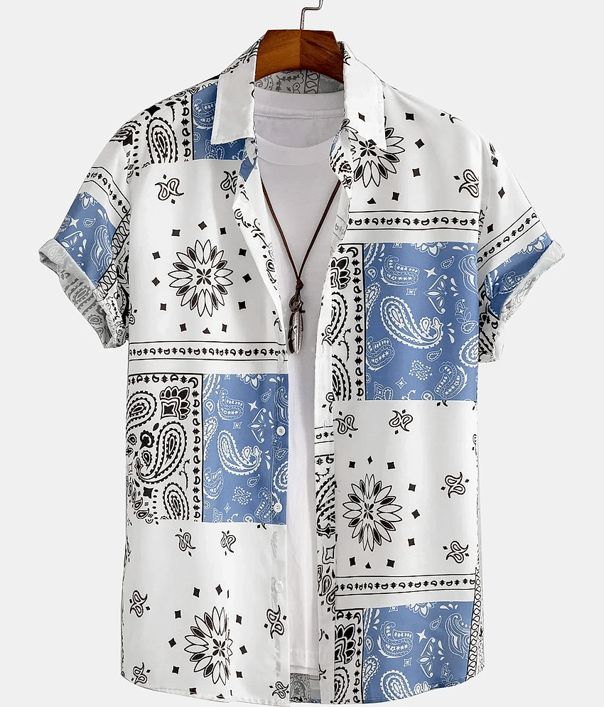 AAPSKA Poly Cotton Regular Fit Printed Half Sleeves Men's Casual Shirt - Black ( Pack of 1 )