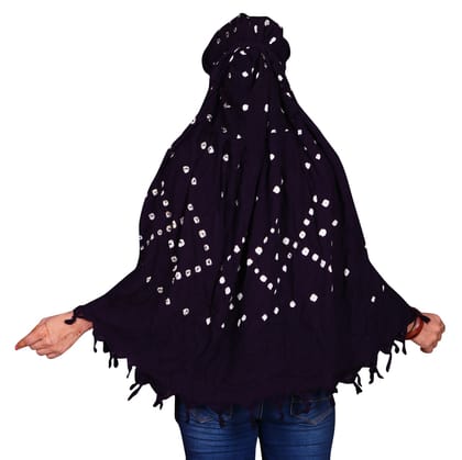 Women's Blue Bandhani Cotton Scarf
