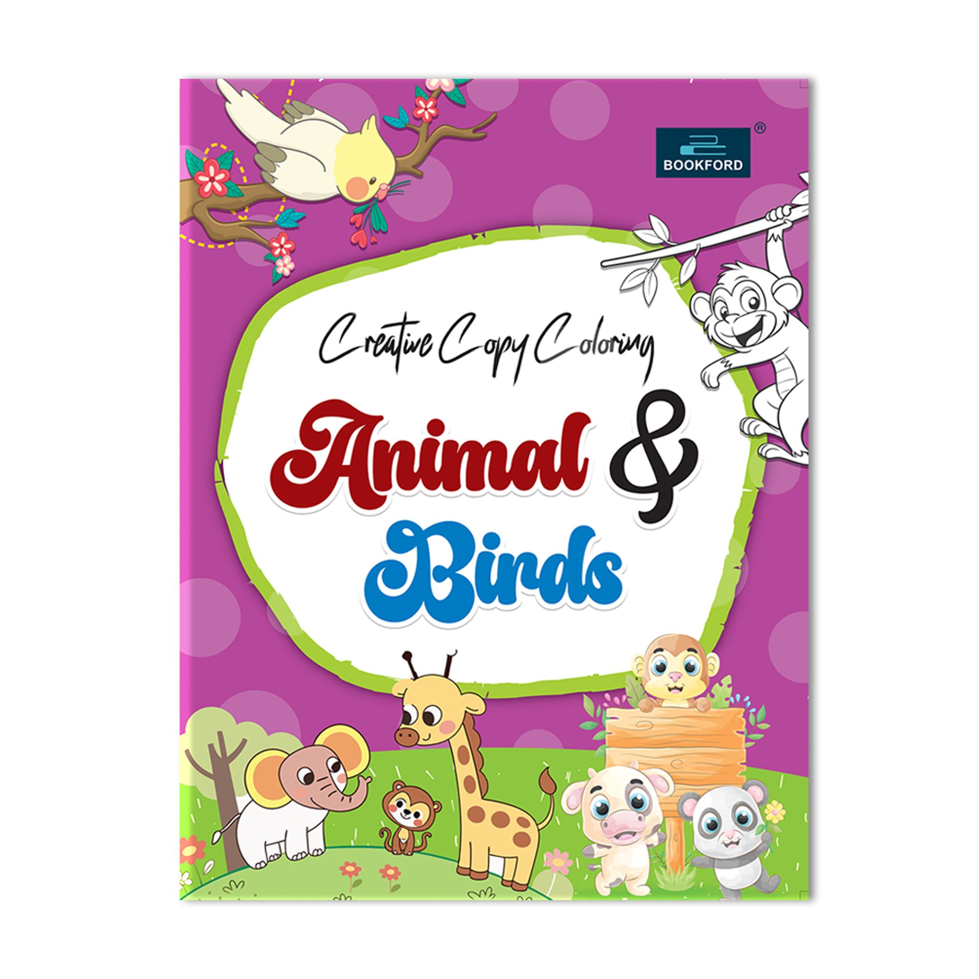 Creative Copy Coloring Book of Animals And Birds Coloring Book For Kids.