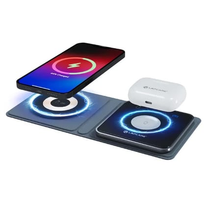 Lapcare VIO 2 IN 1 Wireless Charging Stand With Multiple Protection (LWC-663)