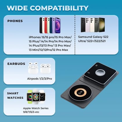 Lapcare VIO 2 IN 1 Wireless Charging Stand With Multiple Protection (LWC-663)