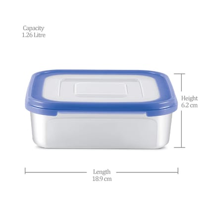MILTON Stacko 360° 1500 Storage Container, 1.26 Litre, Transparent | Air Tight | BPA Free | Food Grade | Recyclable