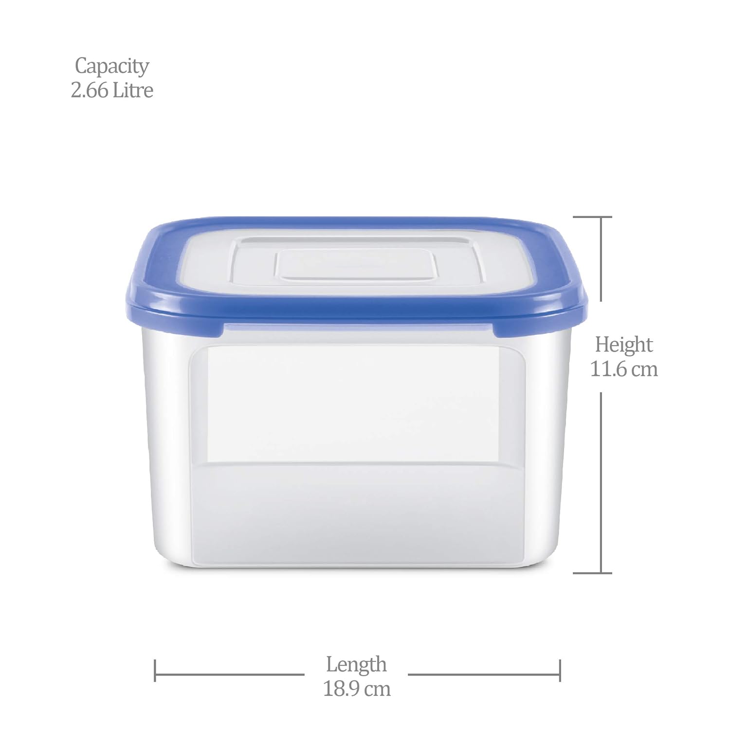 MILTON Stacko 360° 3000 Storage Container, 2.66 Litre, Transparent | Air Tight | BPA Free | Food Grade | Recyclable