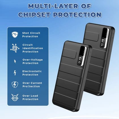 Lapcre Blaze 22.5W Fast Charging 10000mah Power Bank Black (LPB-015)