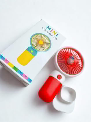 Mini Handheld Fan for Kids & Adults | Portable Cute Desk Fan with Stand | Rechargeable Small Personal Fan for Travel, Outdoor, School, Home | USB Pocket Cooling Fan (Multicolor)