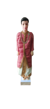 Traditional Indian Groom Doll in Red Sherwani with Gold Embroidery