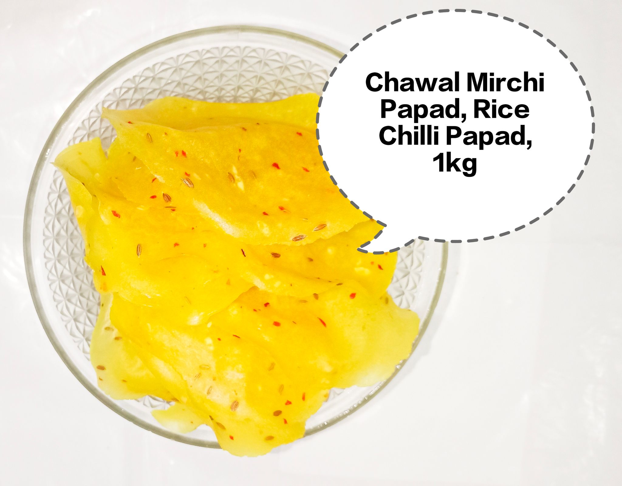 Chawal Mirchi Papad, Rice Chilli Papad, Spicy Rice Papad, Mirchi Papad, Chilli Rice Fry Papad 1kg