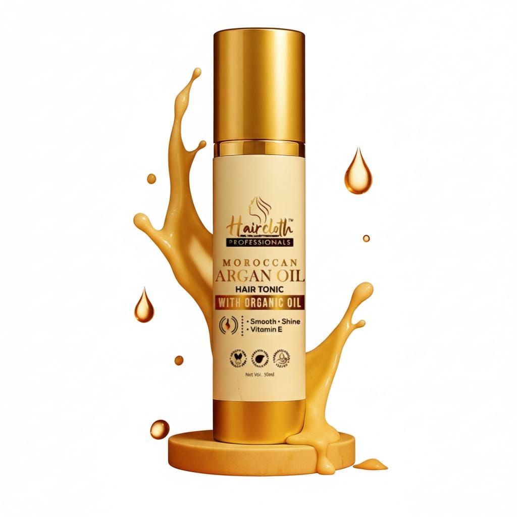 Haircloth Professionals Moroccan Argan Oil Hair Tonic 50ML – Smooth, Frizz Control & Long-Lasting Shine