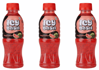ICY Basil Watermelon Drink with Basil Seeds, 250ml - (Pack of 3)