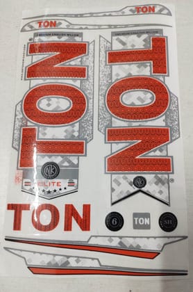 Self Adhesive, Vinyl Plastic, Cricket Bat Sticker -  TON red