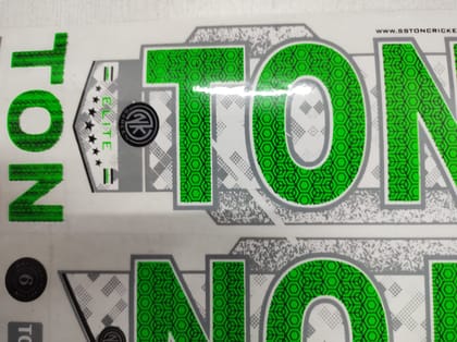 Self Adhesive, Vinyl Plastic, Cricket Bat Sticker -  TON GREEN
