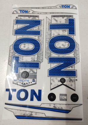 Self Adhesive, Vinyl Plastic, Cricket Bat Sticker -  TON blue