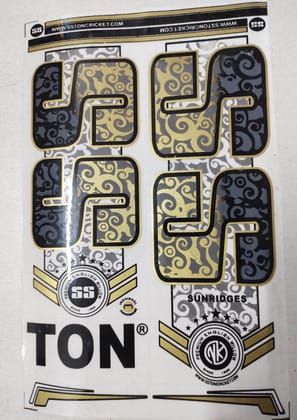 Self Adhesive, Vinyl Plastic, Cricket Bat Sticker -  SS gold