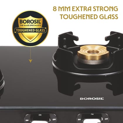 Borosil Flame Star Glass-top Gas Stove 4 Burner 