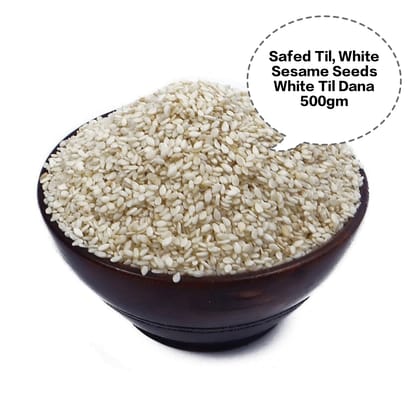 Safed Til, White Sesame Seeds, White Til Dana, Til Seeds, Gingelly Seeds 500gm Safed Til, White Sesame Seeds, White Til Dana, Til Seeds, Gingelly Seeds 500gm