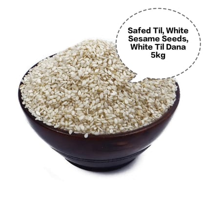 Safed Til, White Sesame Seeds, White Til Dana, Til Seeds, Gingelly Seeds 5kg