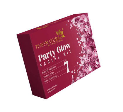 Instant Party Glow 7-Step Facial Kit (Pack of 1) – Professional Salon-Like Radiance & Brightening Treatment for Festive Glow | Suitable for All Skin Types