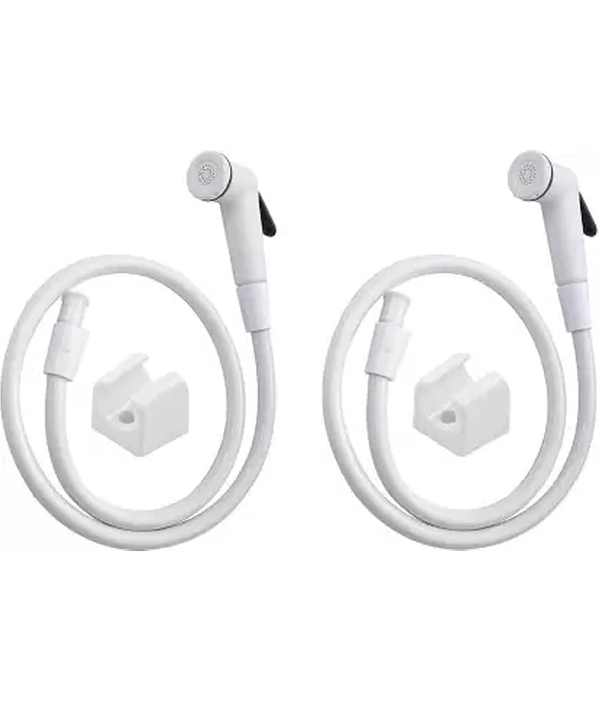 BathEstore 2 Pcs Health Faucet - Toilet Jet Spray Health Faucet with 1 Mtr. Flexible Hose and Wall Bracket (Wall Mount Installation Type)
