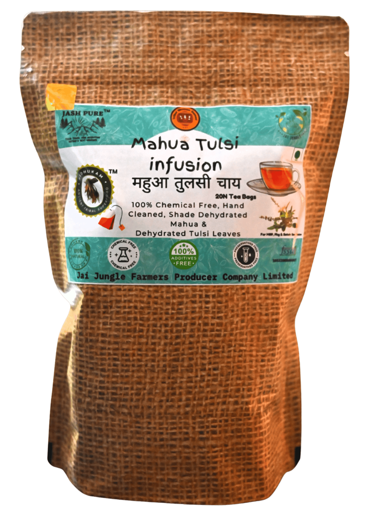 Mahua Tulsi Infusion • Caffeine-Free Herbal Infusion (20 Infusion Bags)