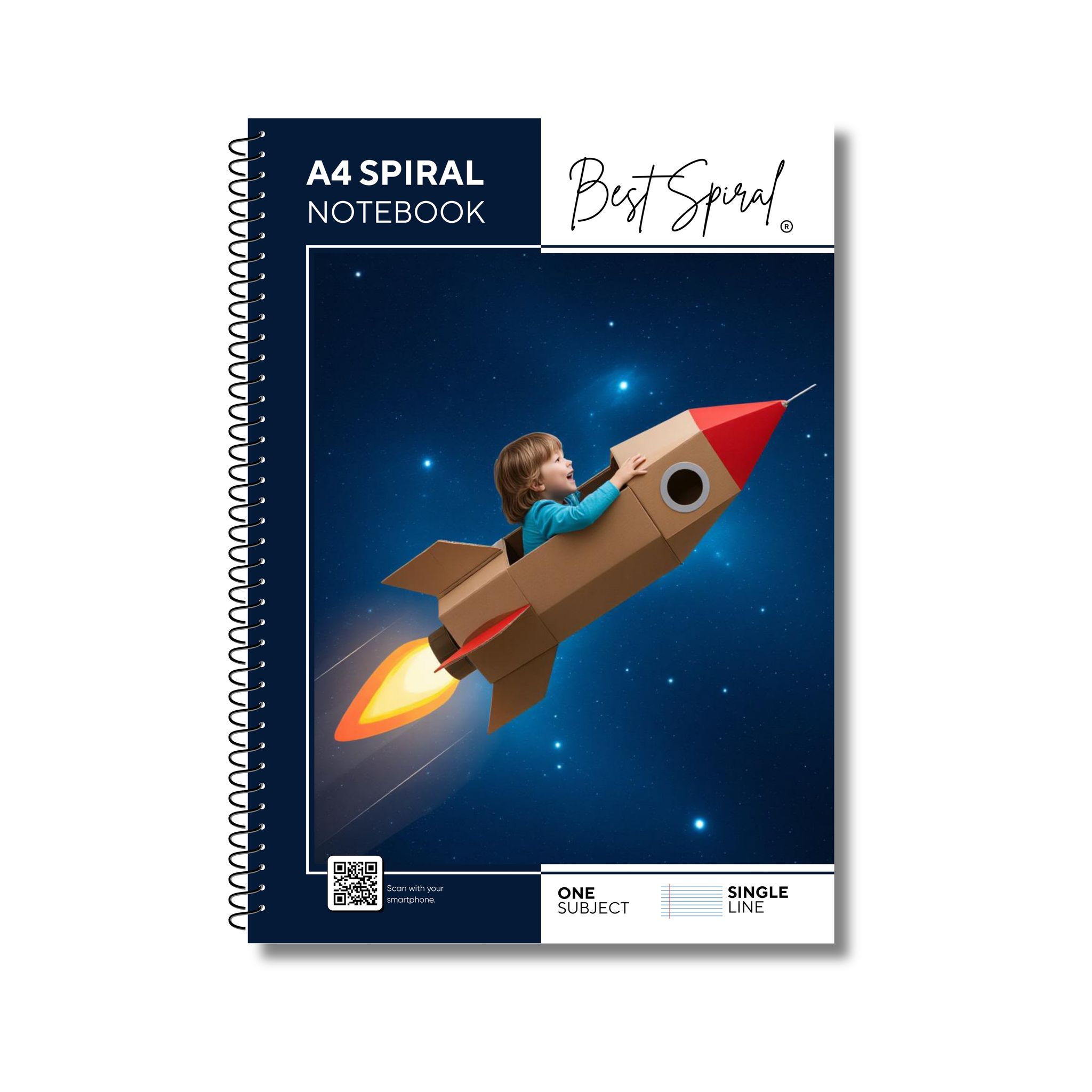 Best Spiral A4 Notebook 300 Pages Ruled | 60 GSM Paper | Strong Spiral Binding | 700 Micron PP Cover | Pack of 1