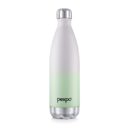 Pexpo Stainless Steel 24 Hrs Hot and Cold Vacuum Insulated ISI Certified Flask, 1000ml, Purple-Green, Set of 1, Electro Ombre Shade | Double Wall | BPA Free | Office | School | Home | Travel | Hiking