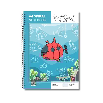 Best Spiral A4 Notebook 500 Pages Ruled | 60 GSM Paper | Strong Spiral Binding | 700 Micron PP Cover | Pack of 1