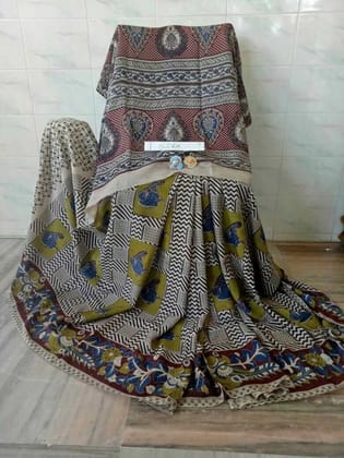 AWESOME LINEN COTTON PRINTED SAREE - 1969