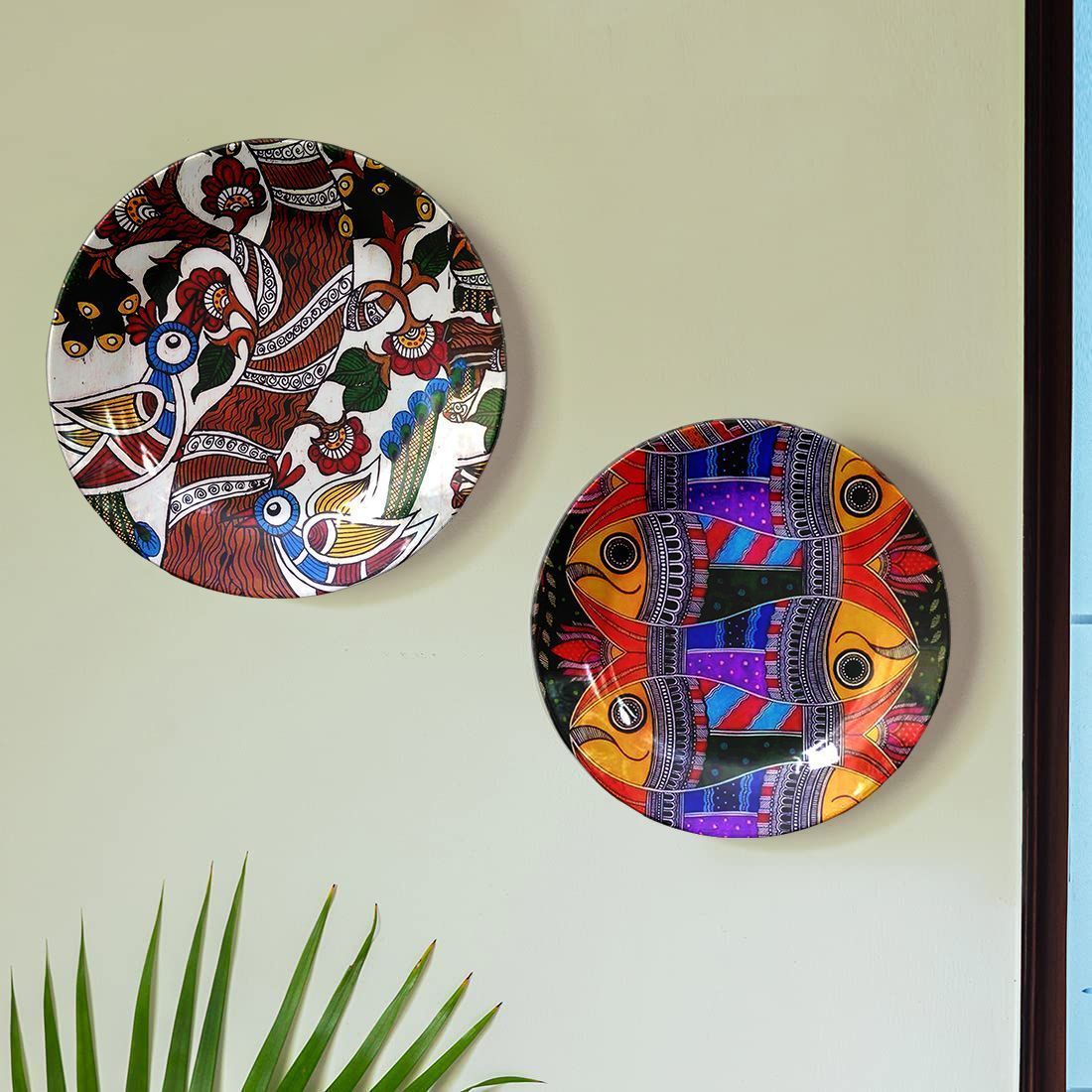 Hanging plate decorative plate Wall Hanging Ceramic Decorative Combo Plates 8"&10" - 2 pcs Set|