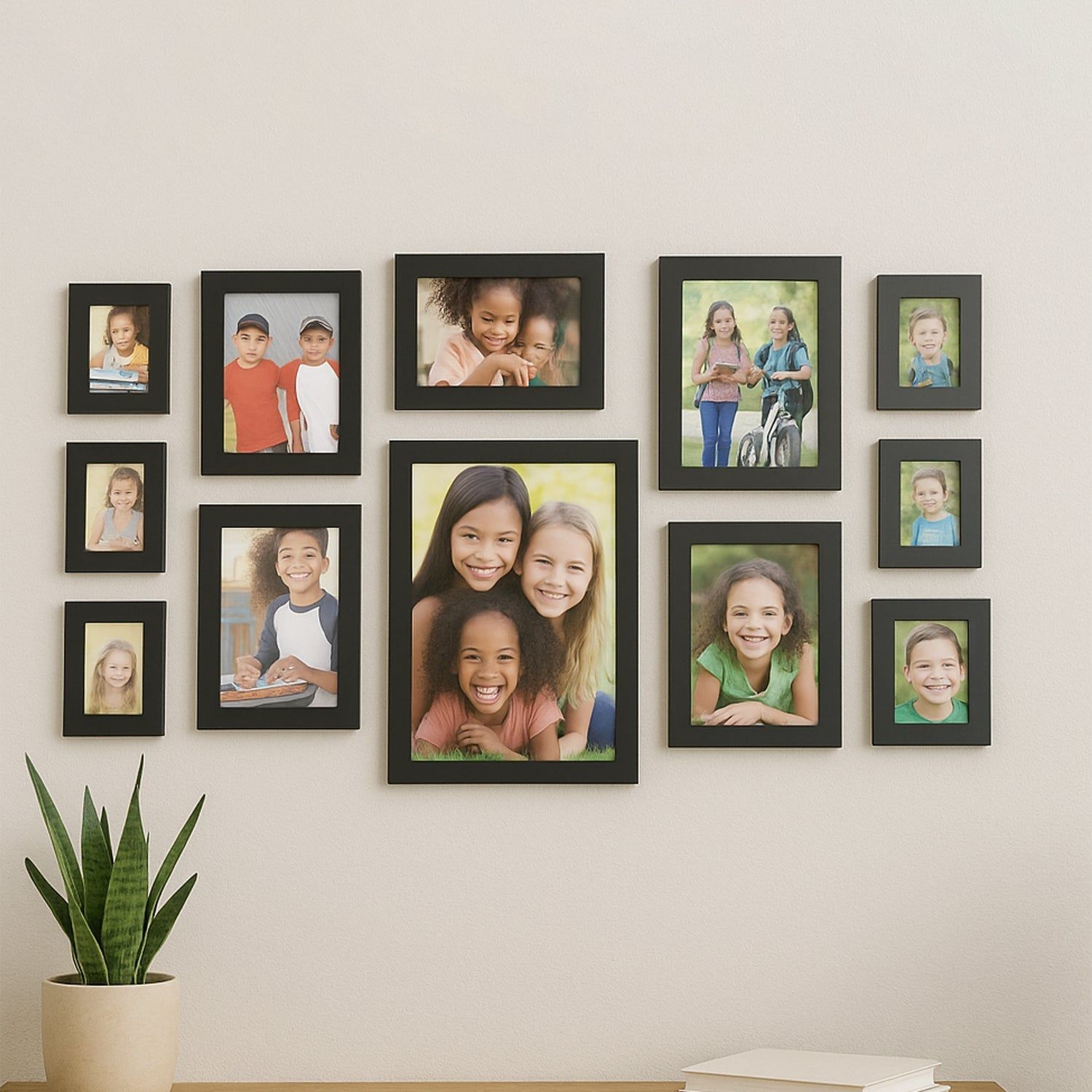 Premium Black Photo Frame Set 12 Pcs Wall Hanging Gallery Frames