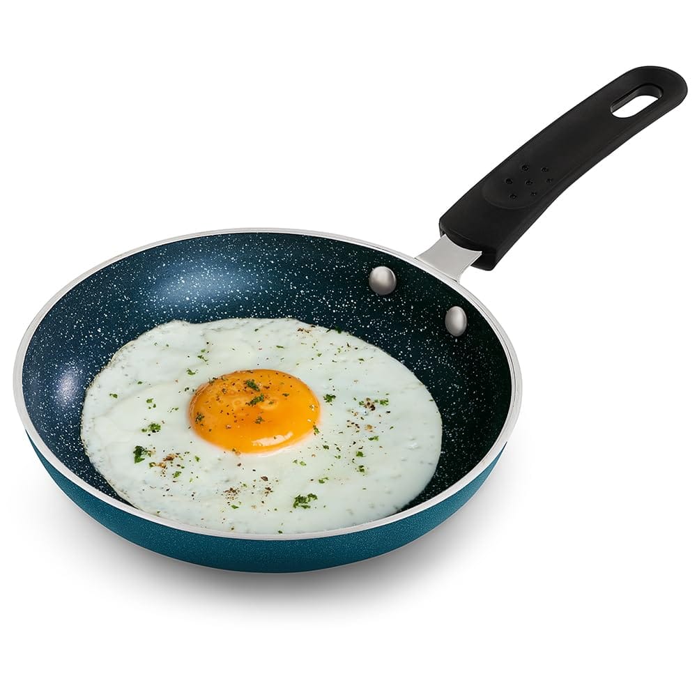 Borosil ProChef Non-Stick Mini Fry Pan 18 cm | Gas Stove Compatible, Thick Uniform Body for Even Heating | PFOA Free, Blue Exterior, Stir Frying Pan for Eggs, Cutlets, 1 Year Warranty - Cookware | Buy online on ZillyBuy