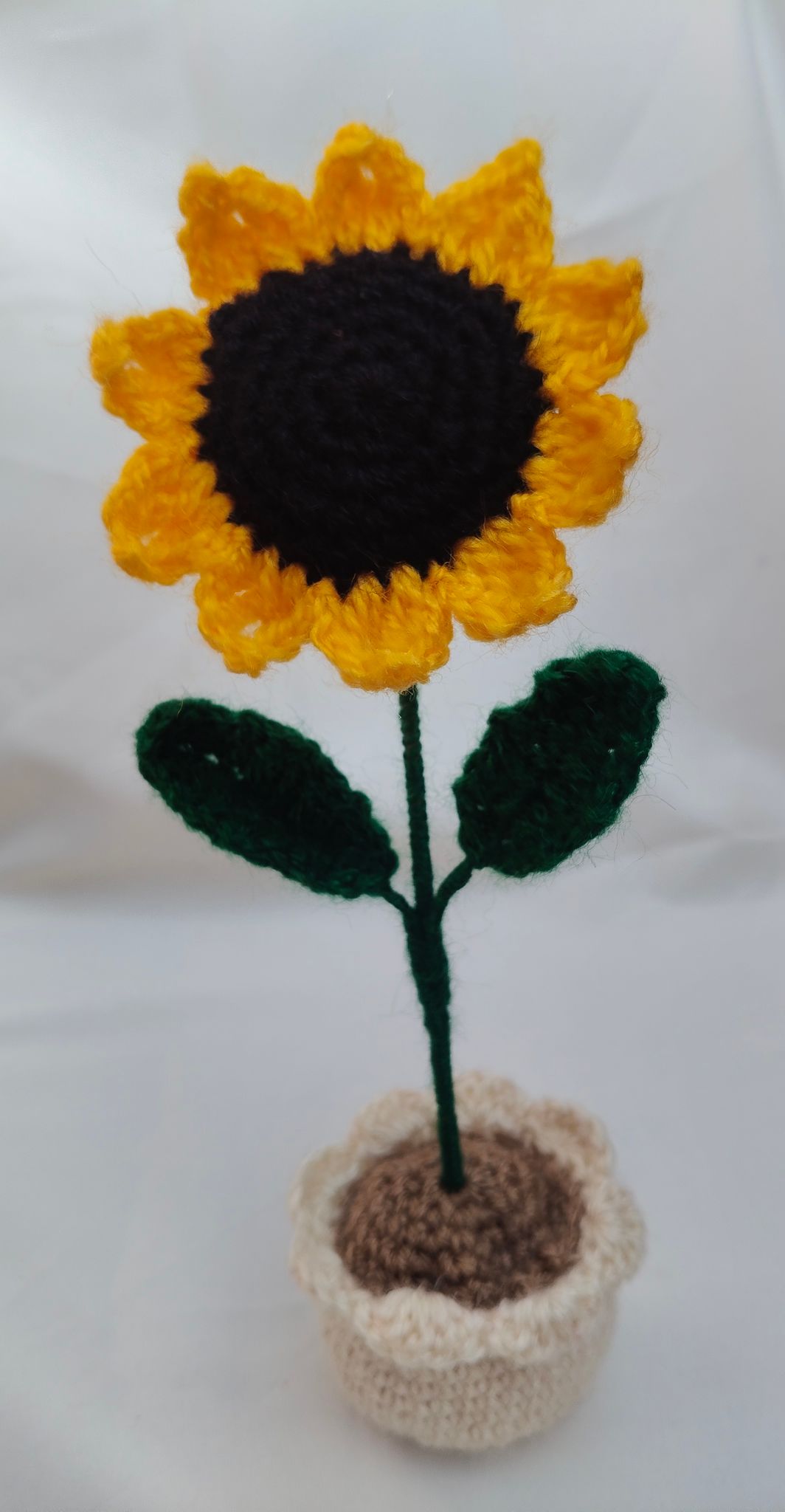 Handmade Crocheted Sunflower in Pot