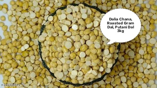 Roasted Chana Dal, Dalia Chana, Roasted Gram Dal, Putani Dal, Pottukadalai Dal 3kg