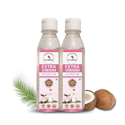 CocoGlow Extra Virgin Coconut Oil 250ml (Pack of 2)