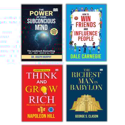 How to Win Friends & Influence People + Think and Grow Rich + The Power of Your Subconscious Mind + The Richest Man in Babylon (Set of 4) | Best Motivational & Financial Books | Original English Edition