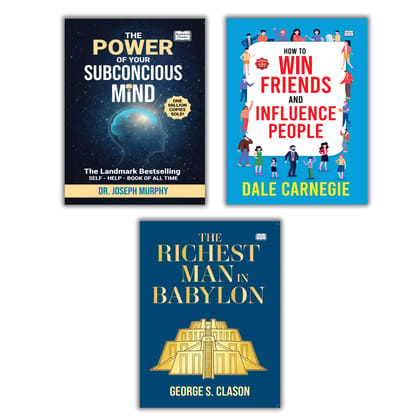 The Power of Your Subconscious Mind + The Richest Man in Babylon + How to Win Friends & Influence People (Set of 3) | Original English Edition | Best Motivational, Financial & Communication Books