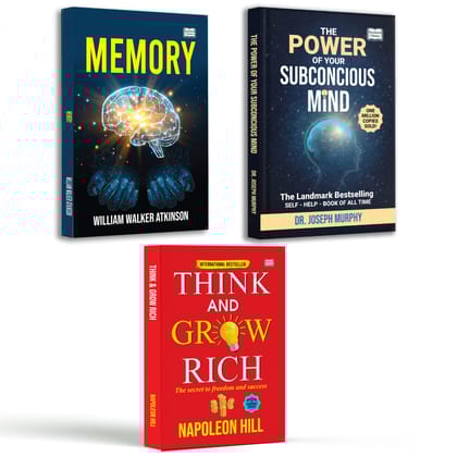 Memory: How to Develop, Train and Use It + The Power of Your Subconscious Mind + Think and Grow Rich (Set of 3) | Original English Edition | Best Mind, Psychology & Motivational Books