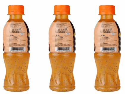 ICY Basil Orange Drink with Basil Seeds, 250ml - Exotic & Refreshing - Pack of 3