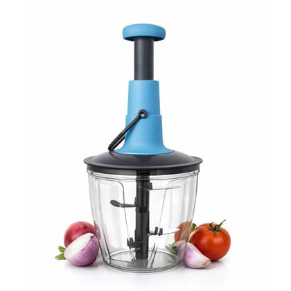 V3Deals Vegetable Chopper for Kitchen Use - Premium Manual Push Chopper & Hand Press Chopper with 5 Stainless Steel Blades | Veg Chopper & Kitchen Choppers Unbreakable Body
