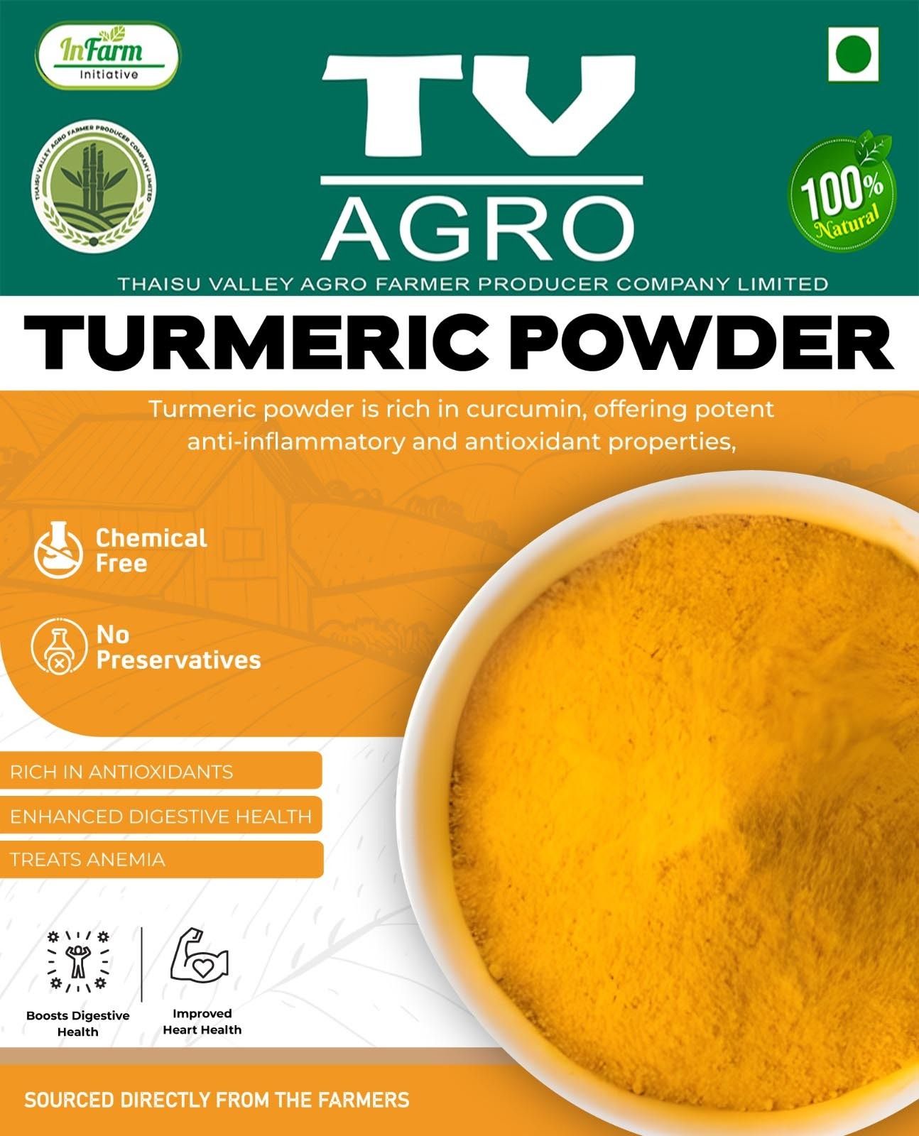 Turmeric Powder: 100% Natural, Chemical & Preservative Free