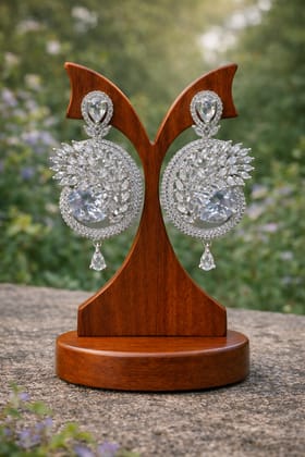 ✨ Clear White American Diamond Statement Drop Earrings ✨