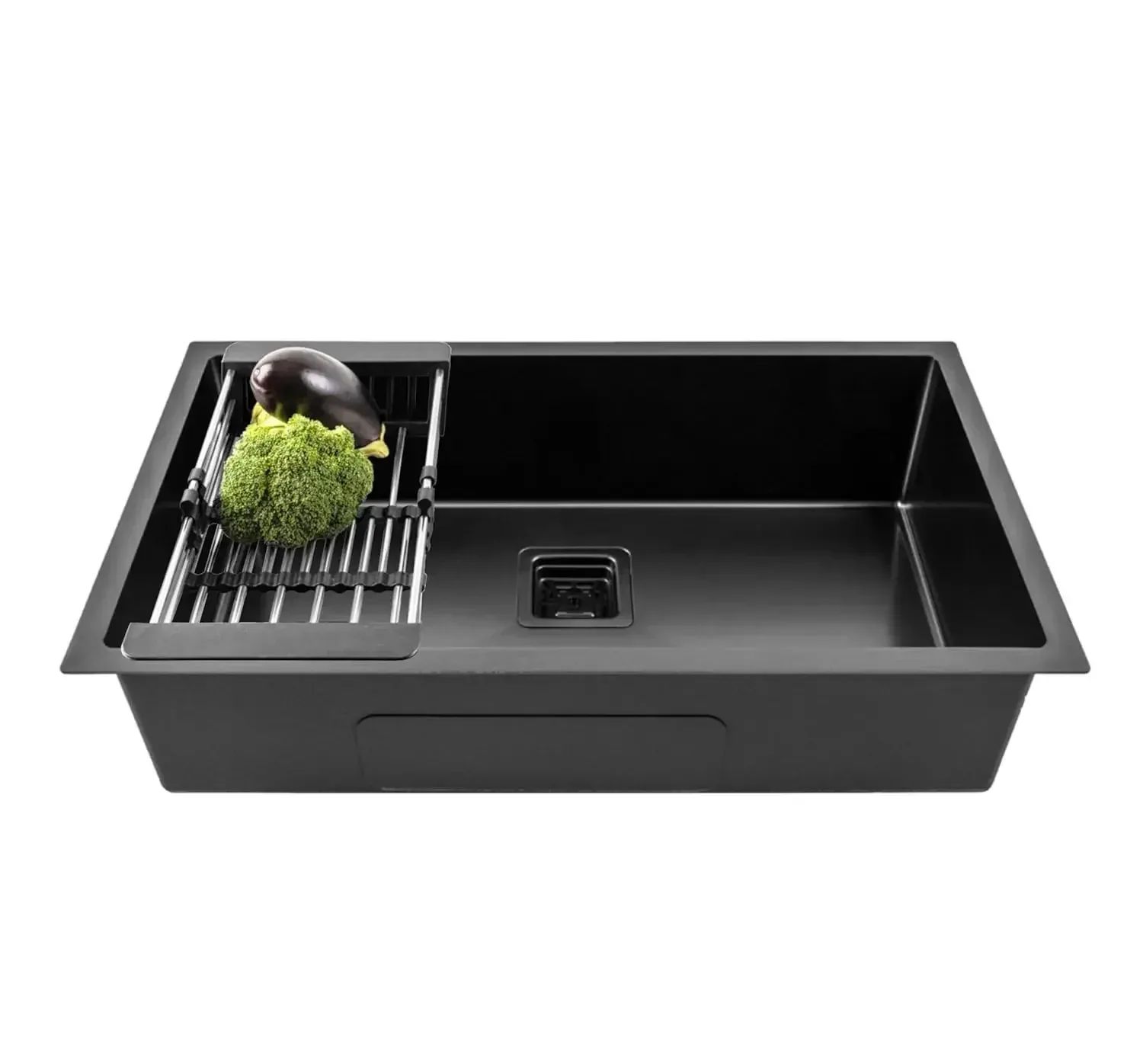 304 Handmade (30 x 18 x 10) Inch Stainless Steel Single Bowl Black Kitchen Sink