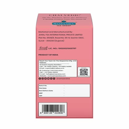 Chai Vedic Hibiscus Ashwagandha Rebloom Herbal Infusion Tea, 20 Bags, 40g, with Cinnamon, Ginger and Apple Flavour