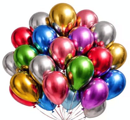 Premium Chrome Metallic Latex Balloons (Pack of 50) – Shiny Multi-Color Set for Birthdays, Anniversaries, Weddings & Event Decoration
