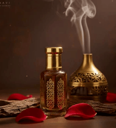 Mii Art Decorative Gold Attar Bottle - 10ml Luxury Empty Glass Fragrance Container - Refillable Perfume Oil Bottle for Gifting (Pack of 1)