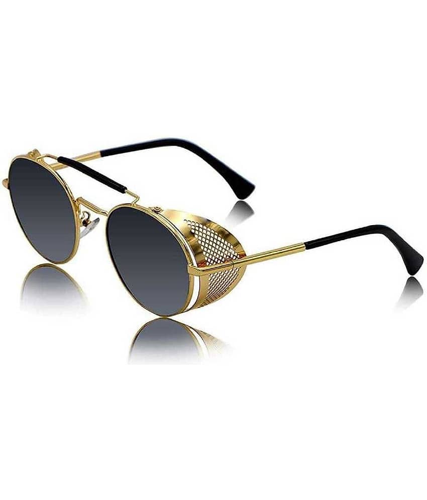 PIRASO Black Round Sunglasses ( Pack of 1 )