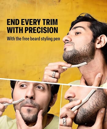 BOMBAY SHAVING COMPANY Flash Charging Men Beard Trimmer with Styling Pen Trimmer 120 min Runtime 38 Length Settings (Green)